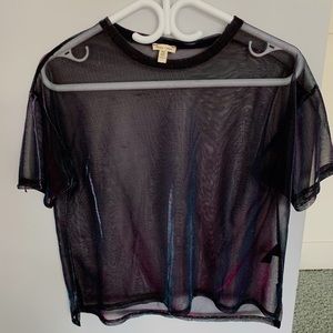 Urban Outfitters Mesh Top (Navy Blue, S)